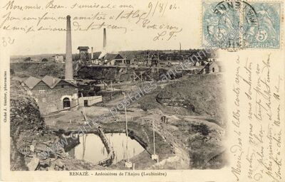 Carte postale ancienne Ardoisières de l'Anjou (Laubinière) — Renazé (Mayenne)