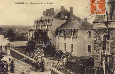 Carte postale ancienne L'Hospice des Sœurs de Rillé — Pontmain (Mayenne)
