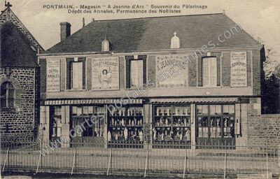 Carte postale ancienne Magasin " A Jeanne d'Arc " Souvenir du Pèlerinage — Pontmain (Mayenne)