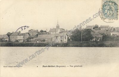 Carte postale ancienne Vue générale — Port-Brillet (Mayenne)