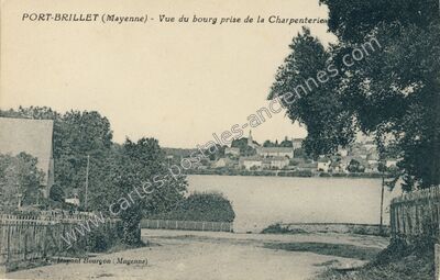 Carte postale ancienne Vue du bourg prise de la Charpenterie — Port-Brillet (Mayenne)