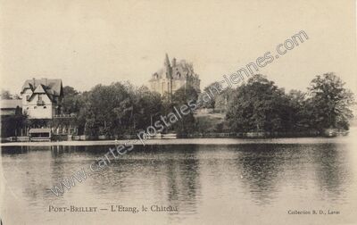 Carte postale ancienne L'Etang, le Château — Port-Brillet (Mayenne)