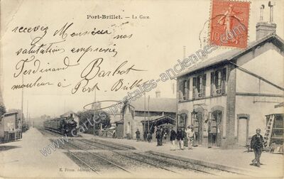 Carte postale ancienne La Gare — Port-Brillet (Mayenne)