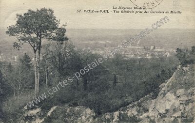 Carte postale ancienne Vue Générale prise des Carrières de Mévitte — Pré-en-Pail (Mayenne)