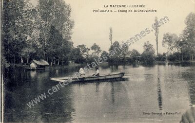 Carte postale ancienne Etang de la Chauvinlère — Pré-en-Pail (Mayenne)