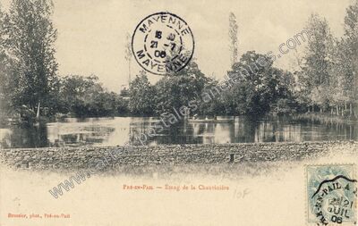 Carte postale ancienne Étang de la Chauvinière — Pré-en-Pail (Mayenne)