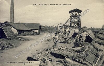 Carte postale ancienne Ardoisières de l'Espérance — Renazé (Mayenne)