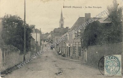 Carte postale ancienne La Rue Principale — Renazé (Mayenne)