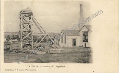 Carte postale ancienne Carrière de l'Espérance — Renazé (Mayenne)
