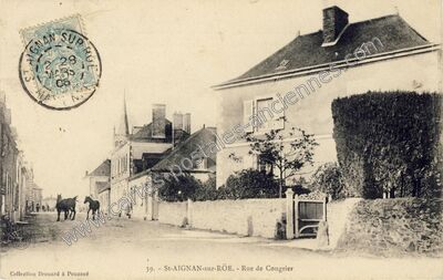 Carte postale ancienne Rue de Congrier — Saint-Aignan-sur-Roë (Mayenne)