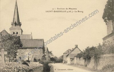 Carte postale ancienne Environs de Mayenne - Le Bourg — Saint-Baudelle (Mayenne)