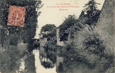Carte postale ancienne Les Douves de La Cour Saint-Martin — Saint-Denis-d'Anjou (Mayenne)