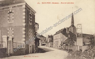 Carte postale ancienne Rue de Laabrières — Saint-Poix (Mayenne)
