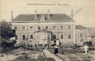 Carte postale ancienne Hôpital-Hospice — Saint-Denis-d'Anjou (Mayenne)