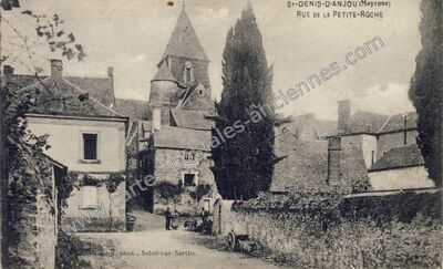 Carte postale ancienne Rue de la Petite-Roche — Saint-Denis-d'Anjou (Mayenne)