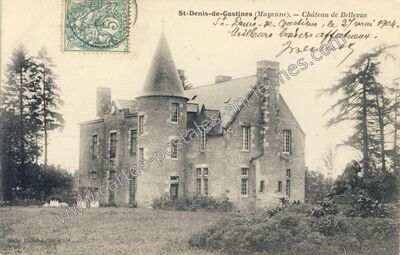 Carte postale ancienne Chateau de Bellevue — Saint-Denis-de-Gastines (Mayenne)
