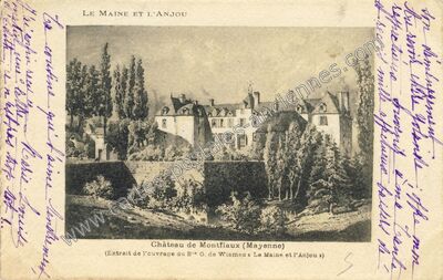 Carte postale ancienne Chateau de Montflaux — Saint-Denis-de-Gastines (Mayenne)