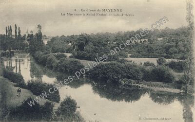 Carte postale ancienne La Mayenne à Saint-Fraimbault-de-Prières — Saint-Fraimbault-de-Prières (Mayenne)
