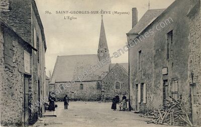 Carte postale ancienne L'Église — Saint-Georges-sur-Erve (Mayenne)
