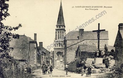 Carte postale ancienne Rue Principale — Saint-Germain-d'Anxure (Mayenne)