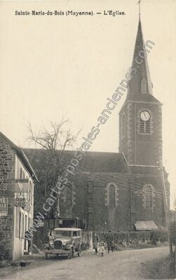 Carte postale ancienne L'Eglise — Sainte-Marie-du-Bois (Mayenne)