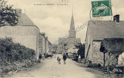Carte postale ancienne Grande-Rue — Saint-Mars-du-Désert (Mayenne)