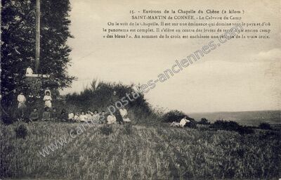 Carte postale ancienne Environs de la Chapelle du Chêne - Le Calvaire du Camp — Saint-Martin-de-Connée (Mayenne)