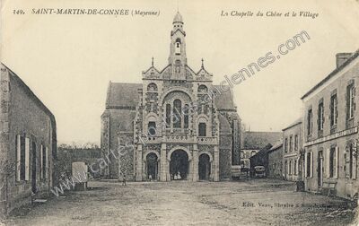 Carte postale ancienne La Chapelle du Chêne et le Village — Saint-Martin-de-Connée (Mayenne)