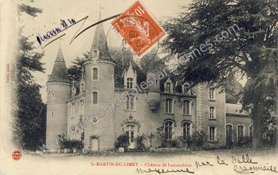 Carte postale ancienne Château de Lansaudière — Saint-Martin-du-Limet (Mayenne)
