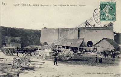 Carte postale ancienne Fours à Chaux de Monsieur Métairie — Saint-Pierre-la-Cour (Mayenne)