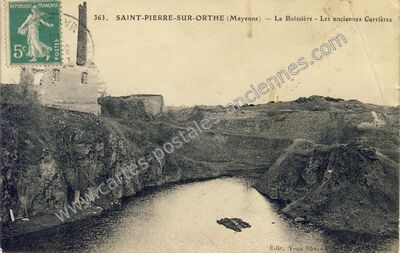Carte postale ancienne La Boissière - Les anciennes Carrières — Saint-Pierre-sur-Orthe (Mayenne)