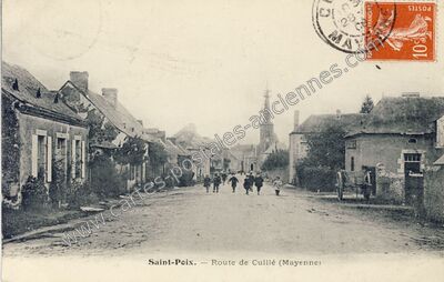 Carte postale ancienne Route de Cuillé — Saint-Poix (Mayenne)