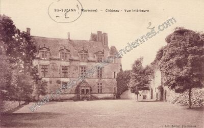 Carte postale ancienne Château - Vue intérieure — Sainte-Suzanne (Mayenne)