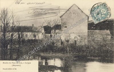 Carte postale ancienne Pont du Gue — Saulges (Mayenne)