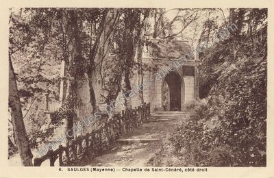 Carte postale ancienne Chapelle de Saint-Cénéré, côté droit — Saulges (Mayenne)
