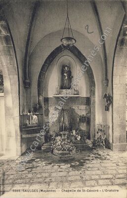 Carte postale ancienne Chapelle de St-Cénéré - L'Oratoire — Saulges (Mayenne)