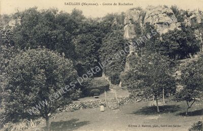 Carte postale ancienne Grotte de Rochefort — Saulges (Mayenne)