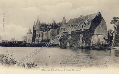 Carte postale ancienne Chateau de Bourg l'Eveque — Simplé (Mayenne)