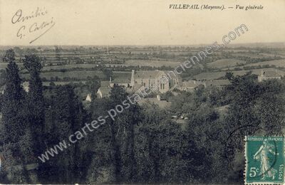 Carte postale ancienne Vue générale — Villepail (Mayenne)