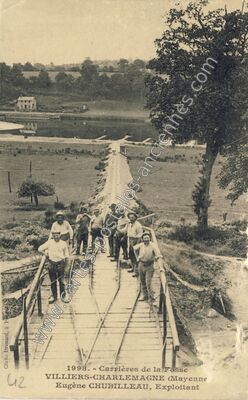 Carte postale ancienne Carrières de la Fosse — Villiers-Charlemagne (Mayenne)
