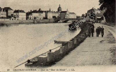 Carte postale ancienne Quai du "Bout du Monde — Château-Gontier (Mayenne)