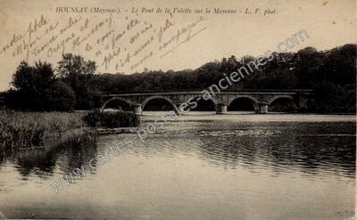 Carte postale ancienne Le Pont de la Valette sur la Mayenne — Houssay (Mayenne)