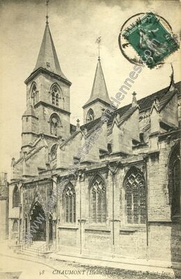 Carte postale ancienne Eglise Saint-Jean-Baptiste — Chaumont (Haute-Marne)