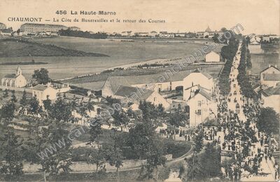 Carte postale ancienne La Côte de Buxereuilles et le retour des Courses — Chaumont (Haute-Marne)