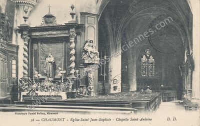 Carte postale ancienne Eglise Saint Jean-Baptiste - Chapelle Saint-Antoine — Chaumont (Haute-Marne)