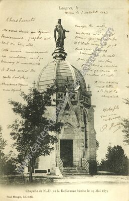 Carte postale ancienne Chapelle de N.-D. de la Délivrance bénite — Langres (Haute-Marne)