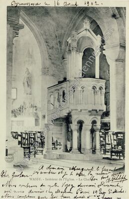Carte postale ancienne Intérieur de l'Eglise. - La Chaifon — Wassy (Haute-Marne)