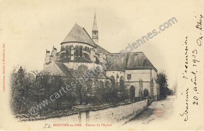 Carte postale ancienne Chevet de l'Eglise — Montier-en-Der (Haute-Marne)