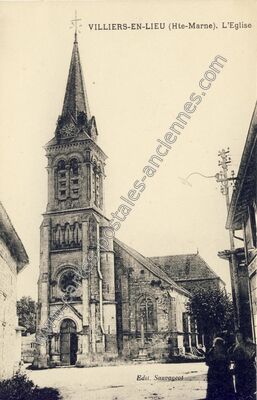 Carte postale ancienne L'Eglise — Villiers-en-Lieu (Haute-Marne)