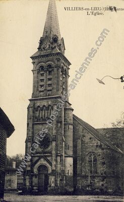 Carte postale ancienne L'Eglise — Villiers-en-Lieu (Haute-Marne)